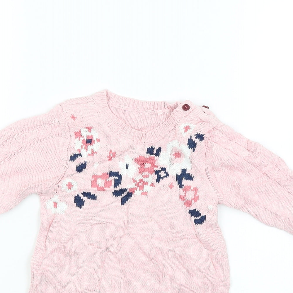 TU Girls Pink   Pullover Jumper Size 12-18 Months