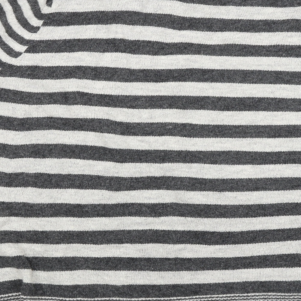Per Una Womens Grey Striped  Cardigan Jumper Size XL