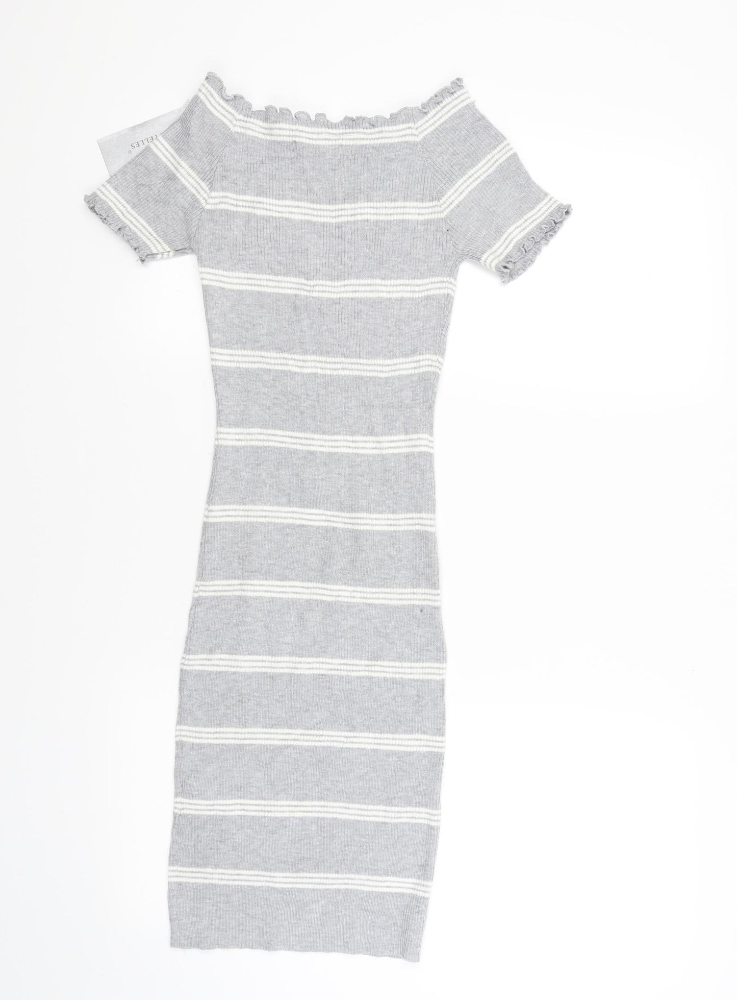 voyelles Womens Grey Striped  Jumper Dress  Size S
