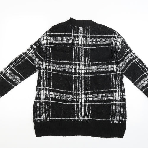 M&S Womens Black Check  Pullover Jumper Size S