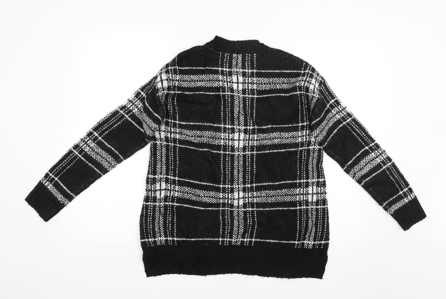 M&S Womens Black Check  Pullover Jumper Size S