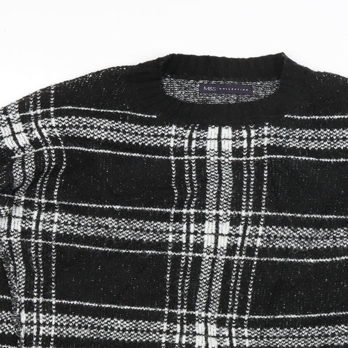 M&S Womens Black Check  Pullover Jumper Size S