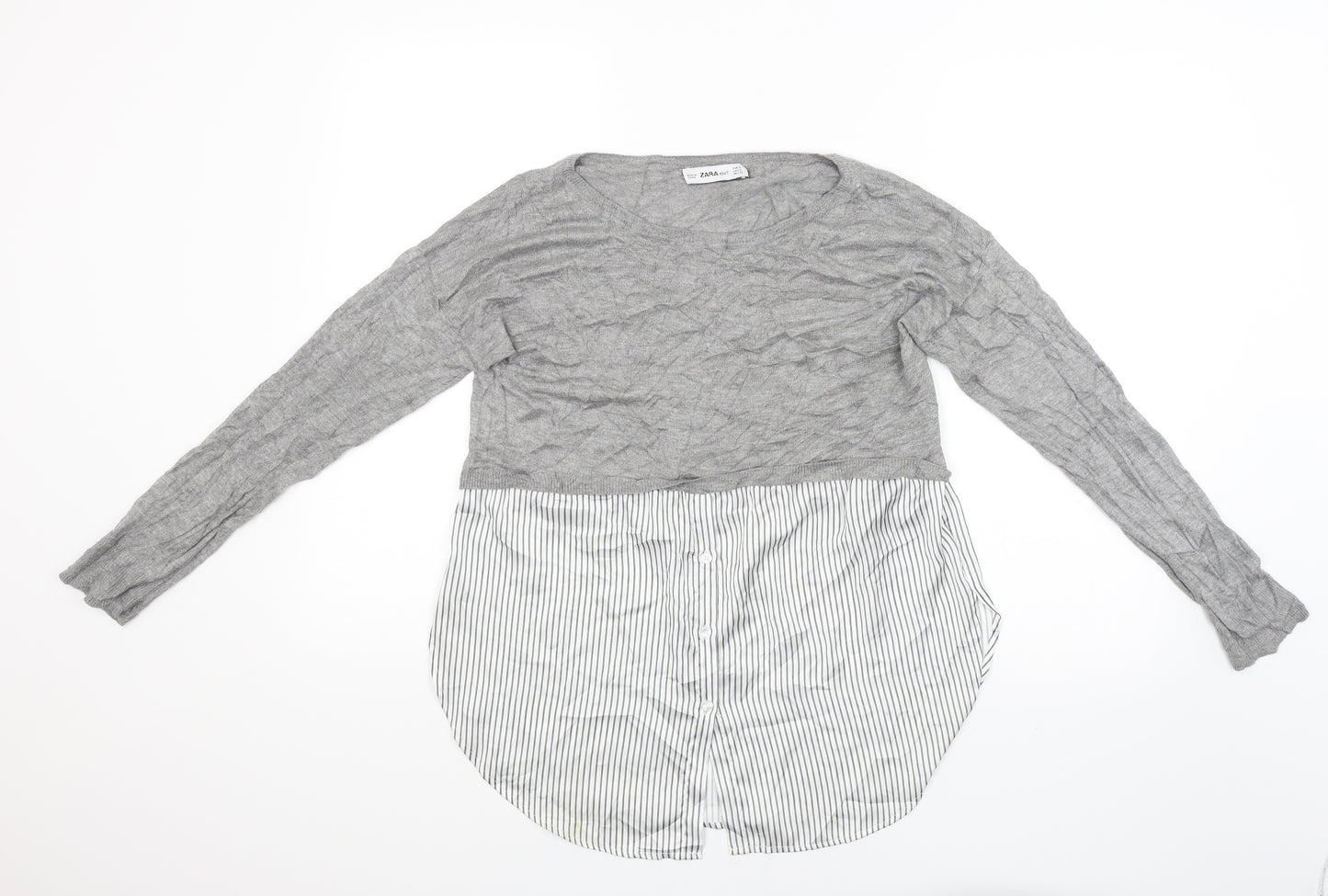 Zara Womens Grey Striped  Jumper Dress  Size S