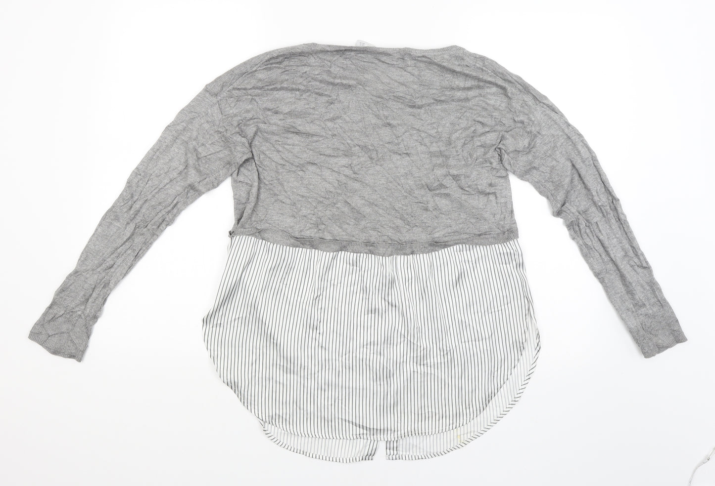Zara Womens Grey Striped  Jumper Dress  Size S