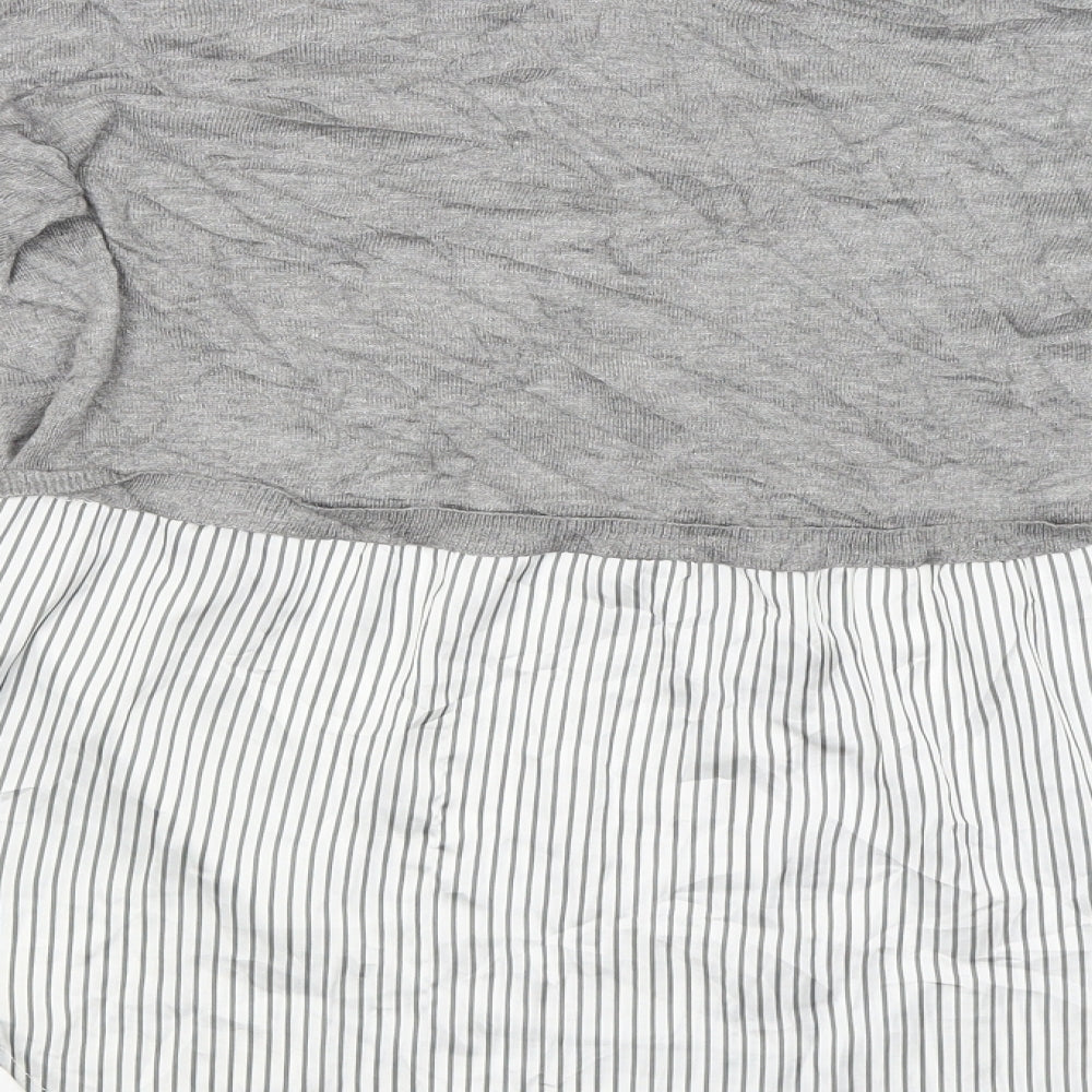 Zara Womens Grey Striped  Jumper Dress  Size S