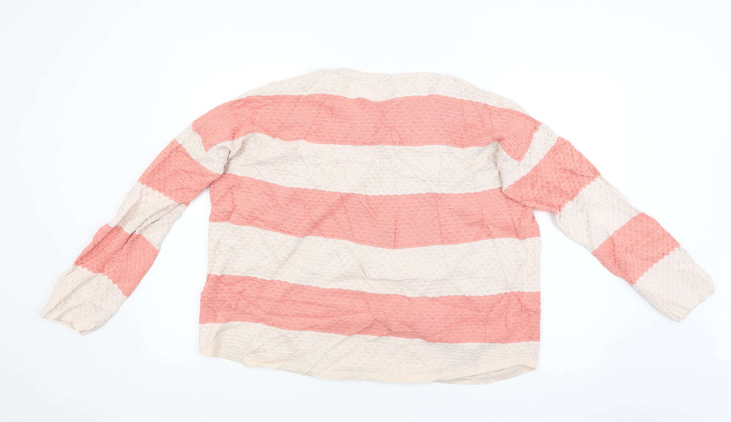 F&F Womens Pink Striped  Pullover Jumper Size 12