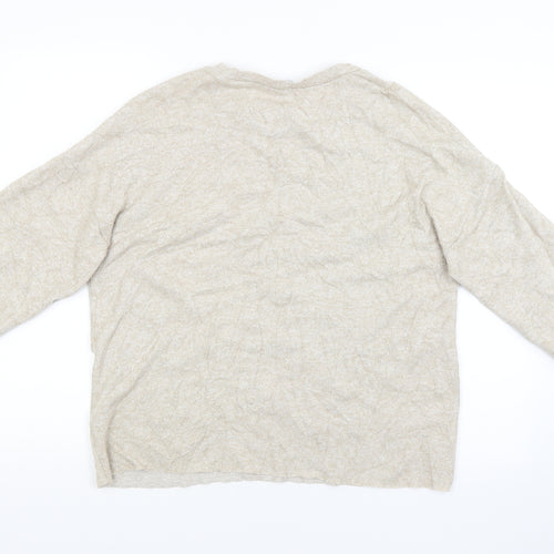 Zara Womens Beige   Pullover Jumper Size M  - studded front