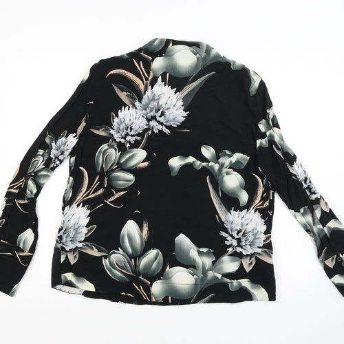 NU Womens Gold Floral  Basic Blouse Size L