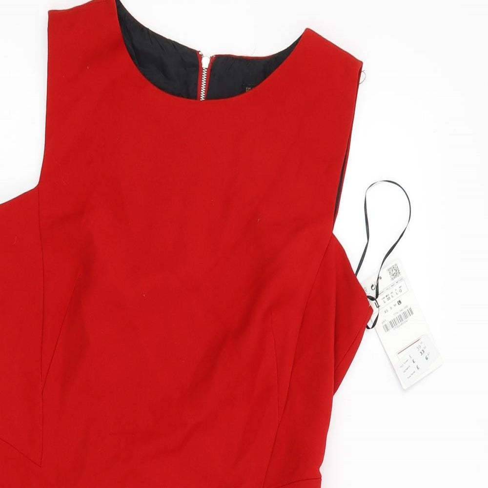 Zara Basic Womens Red   Skater Dress  Size L