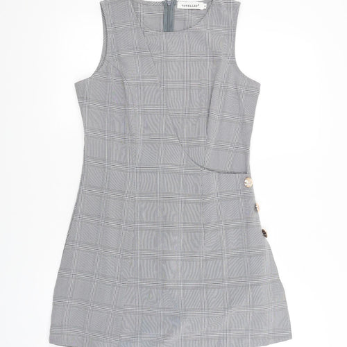 voyelles Womens Grey Check  A-Line  Size S
