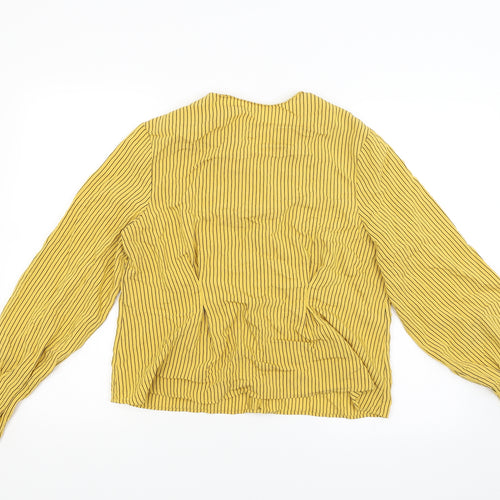 Topshop Womens Gold Striped  Basic Blouse Size 10