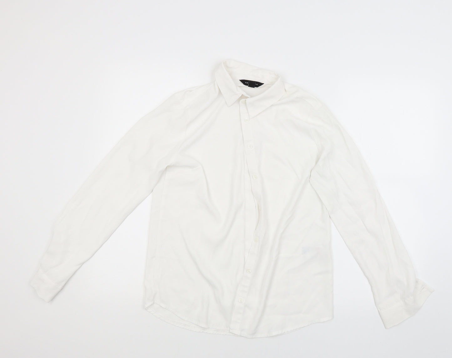 New Look Womens White   Basic Button-Up Size 8