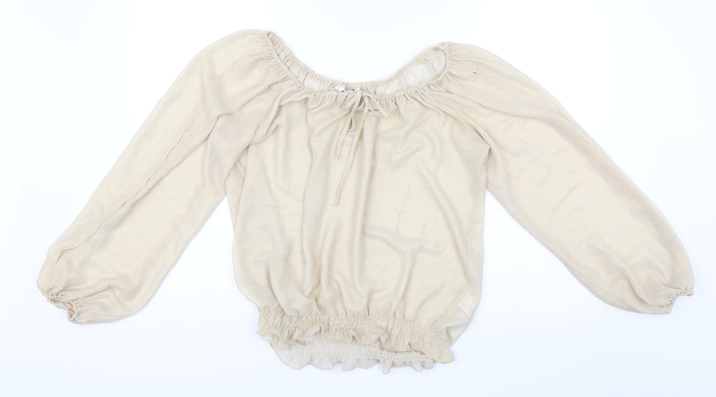 New Look Womens Gold   Basic Blouse Size 14