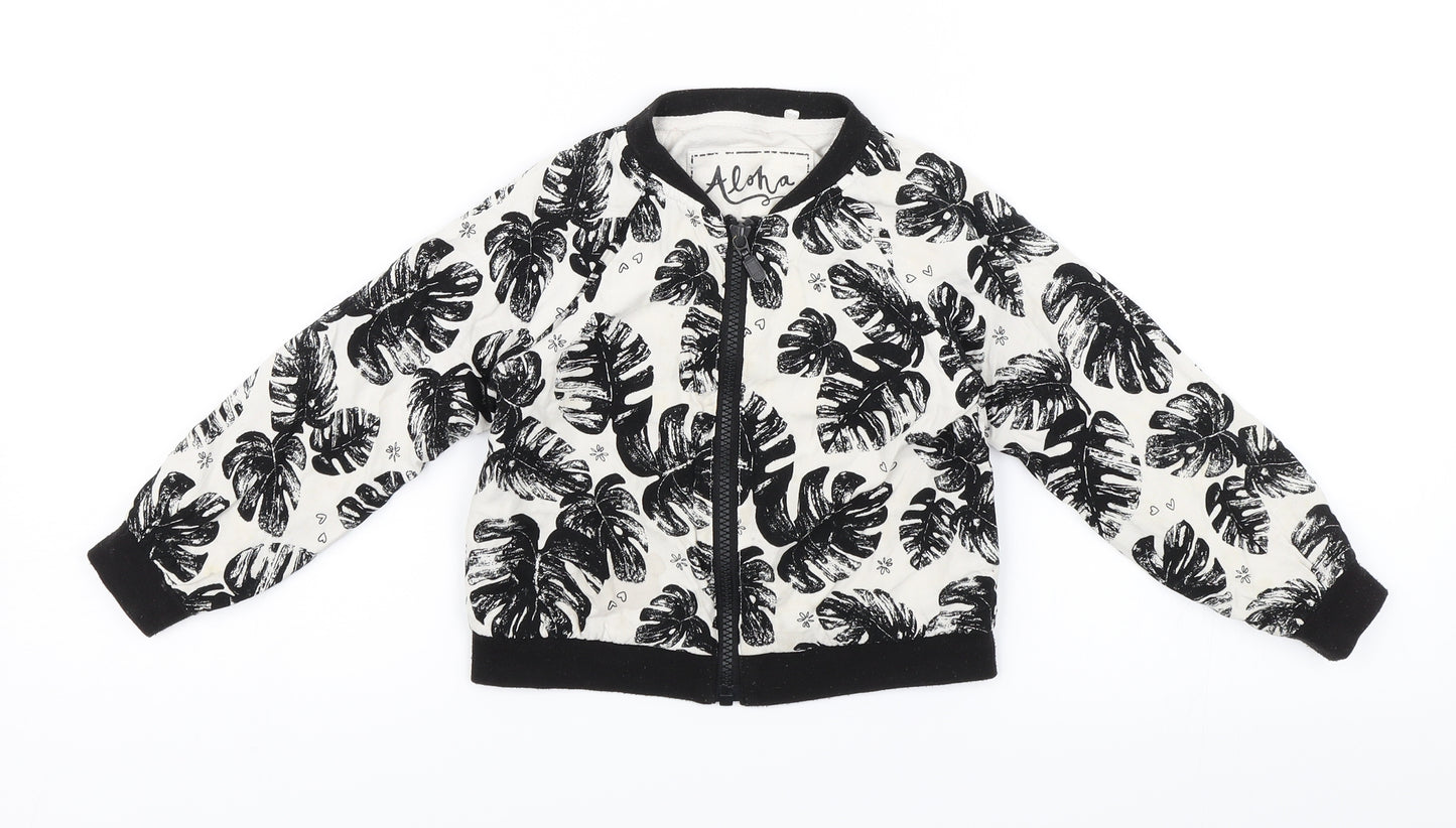 TU Boys Black Floral  Jacket  Size 3-4 Years