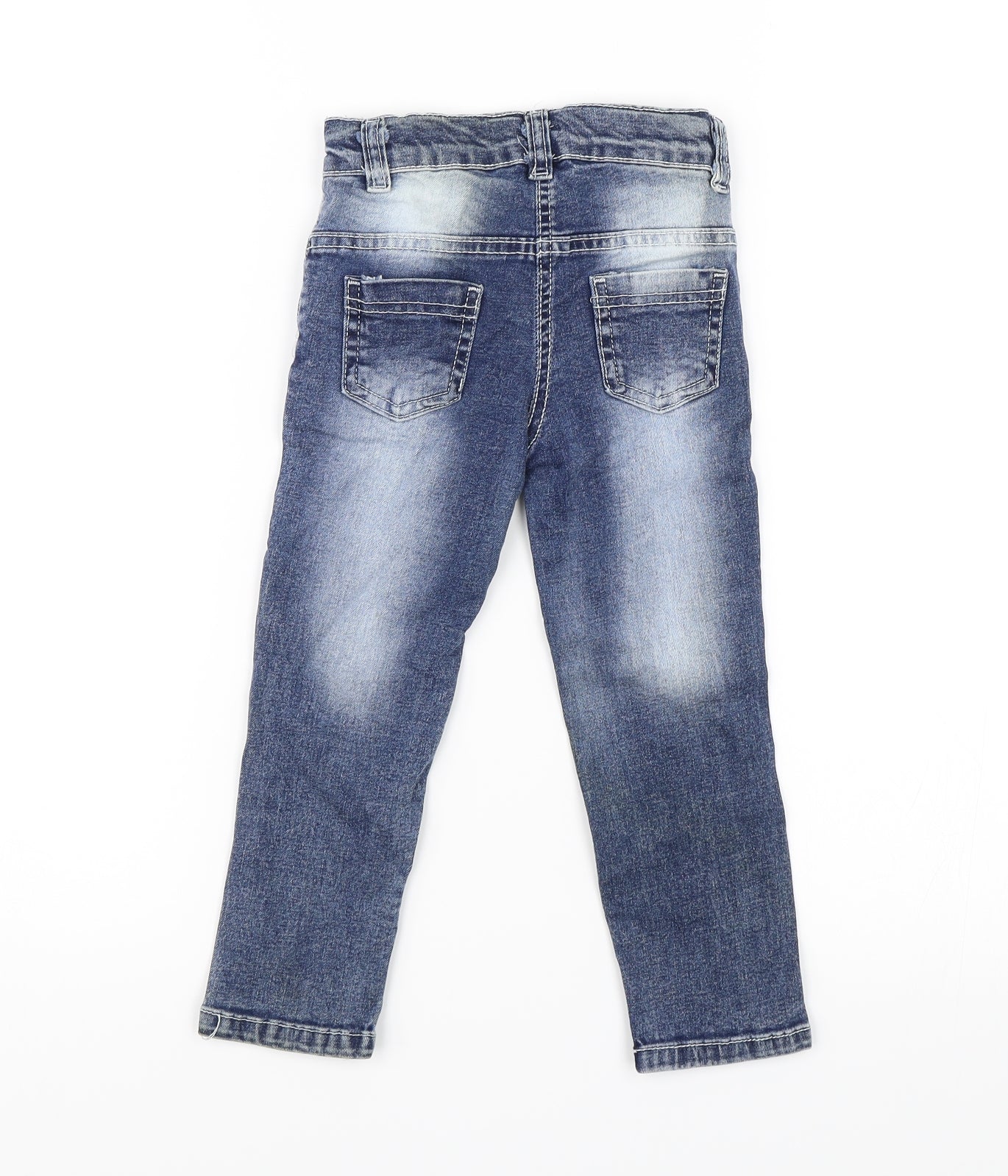 Miss Marine Girls Blue Floral Denim Skinny Jeans Size 4 Years