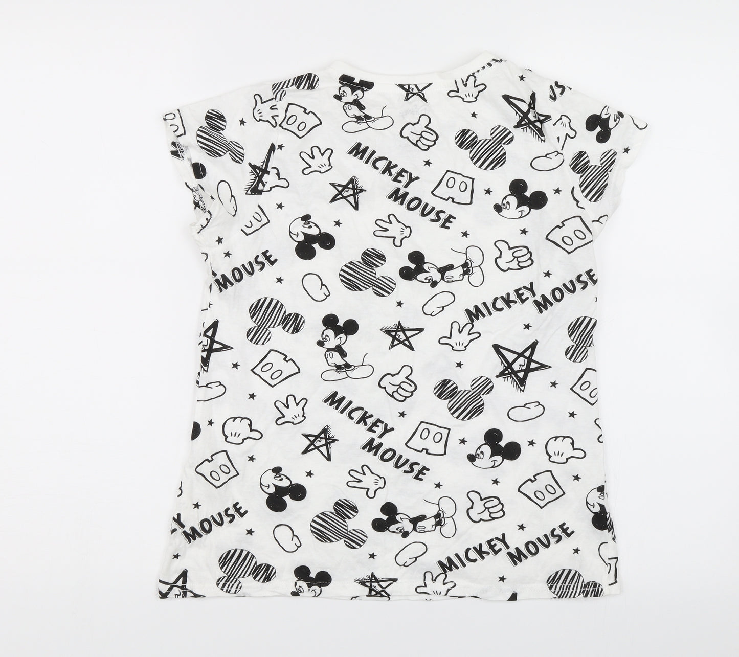 Primark Womens White   Basic T-Shirt Size 8  - Mickey Mouse