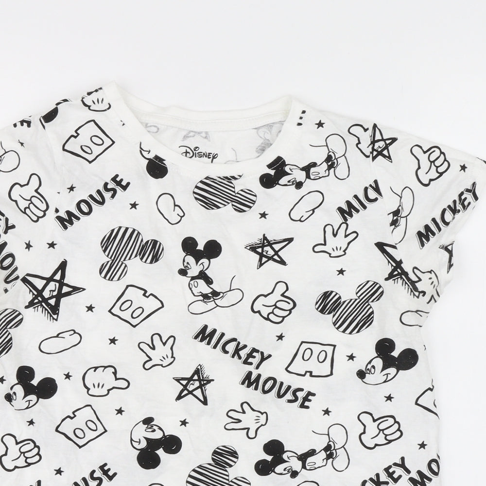 Primark Womens White   Basic T-Shirt Size 8  - Mickey Mouse