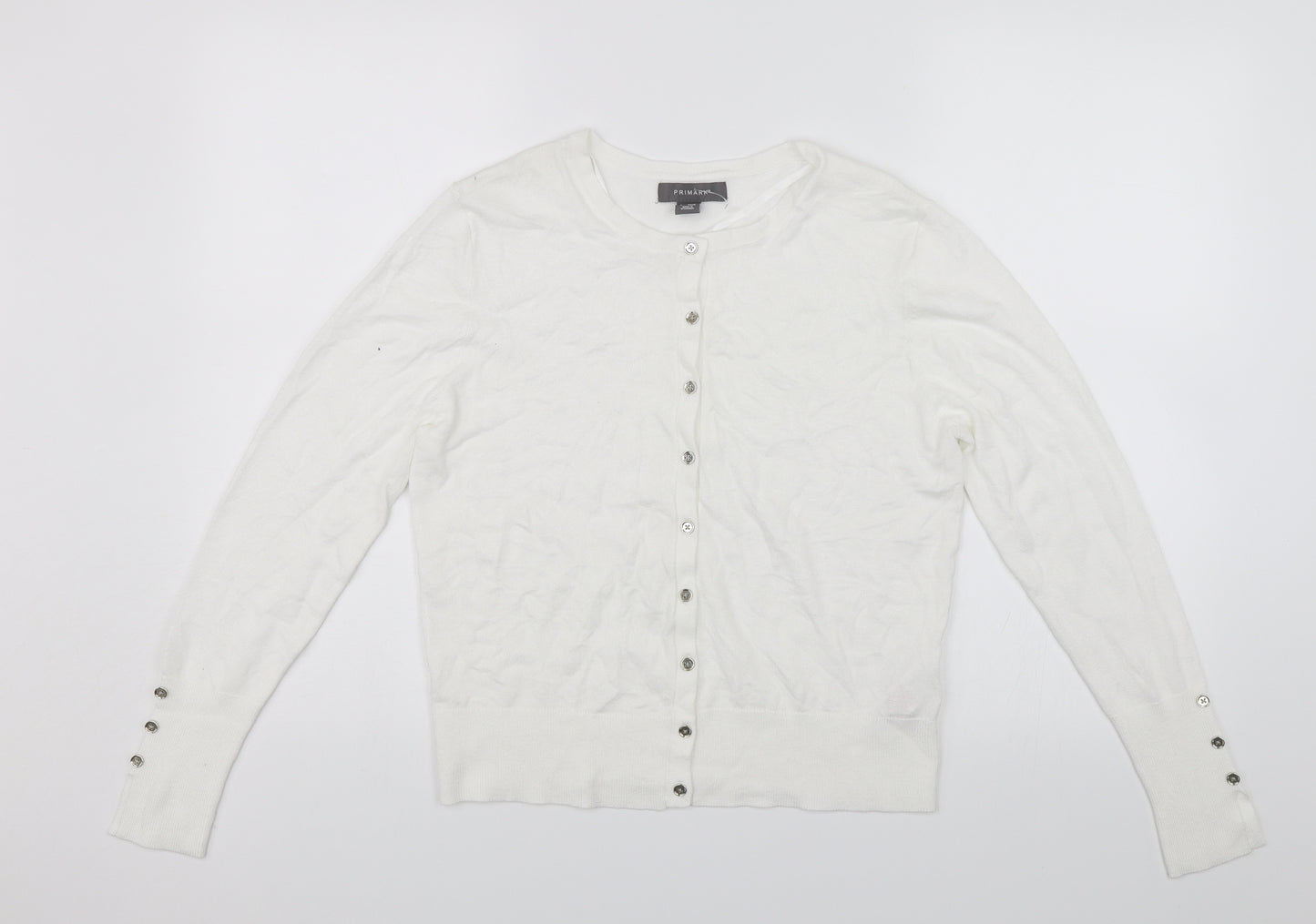 Primark Womens White   Cardigan Jumper Size M