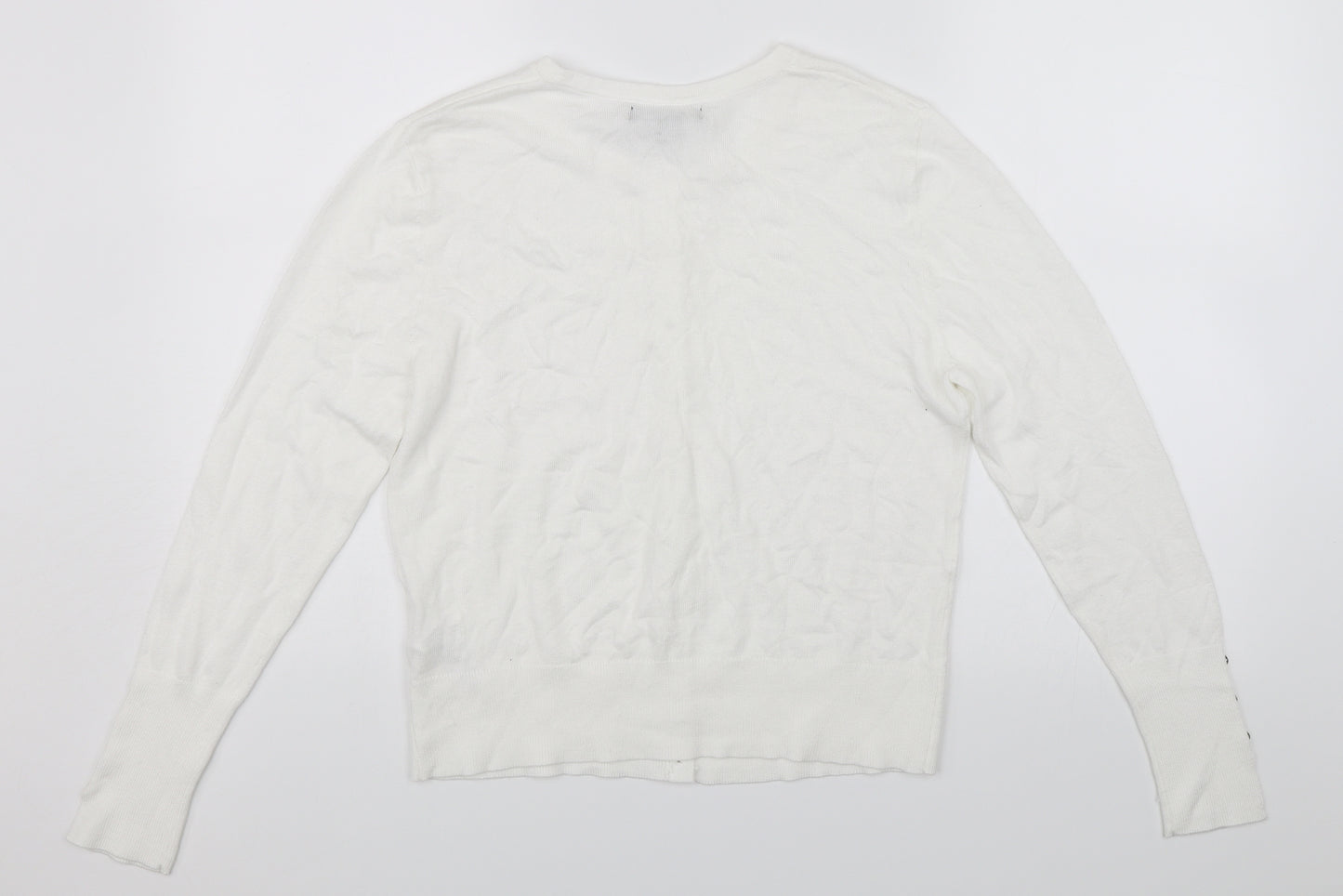 Primark Womens White   Cardigan Jumper Size M