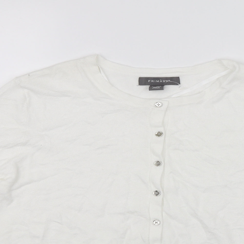 Primark Womens White   Cardigan Jumper Size M