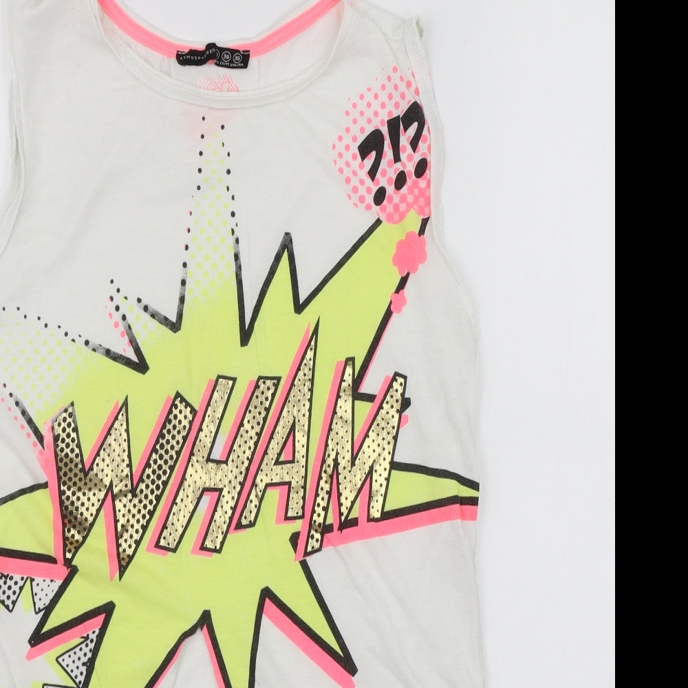 Atmosphere Womens White   Basic Tank Size 10  - Wham