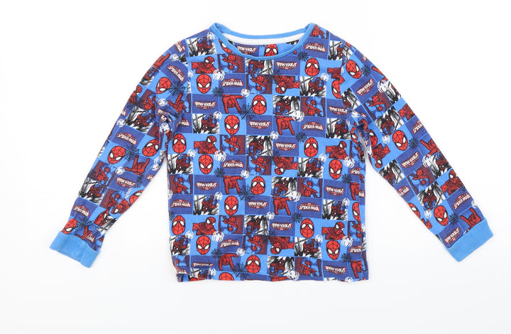 Preworn Boys Blue Jersey T-Shirt Size 5-6 Years - Spiderman
