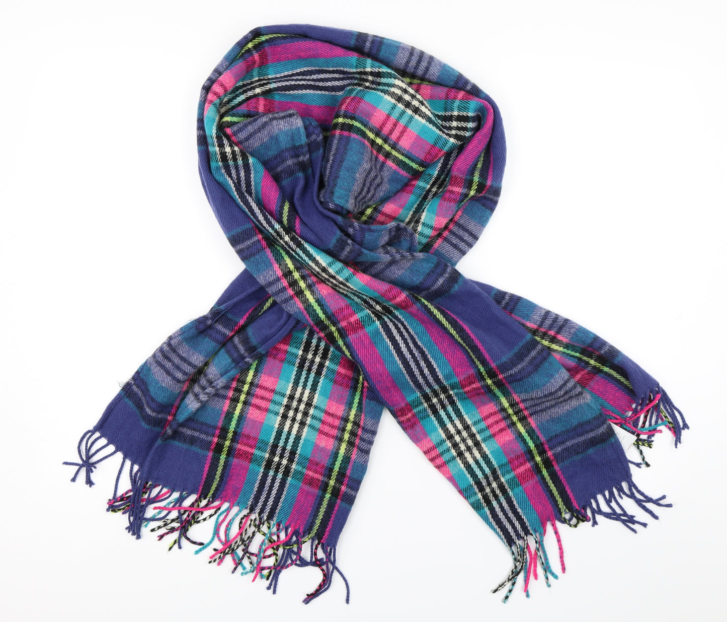 Peacocks Unisex Multicoloured Plaid   Scarf