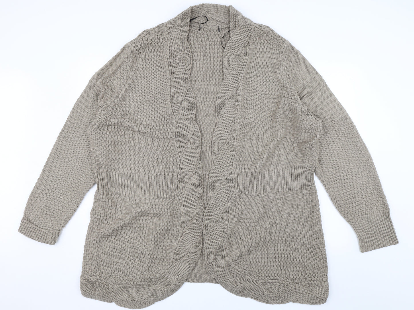 Preworn Womens Beige   Cardigan Jumper Size 2XL