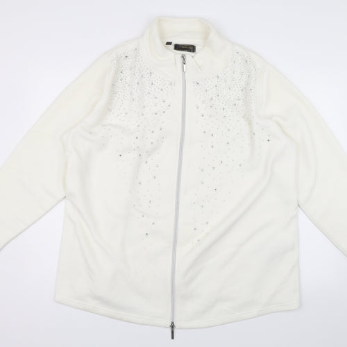 BPC Selection Womens White   Full Zip Jumper Size 2XL