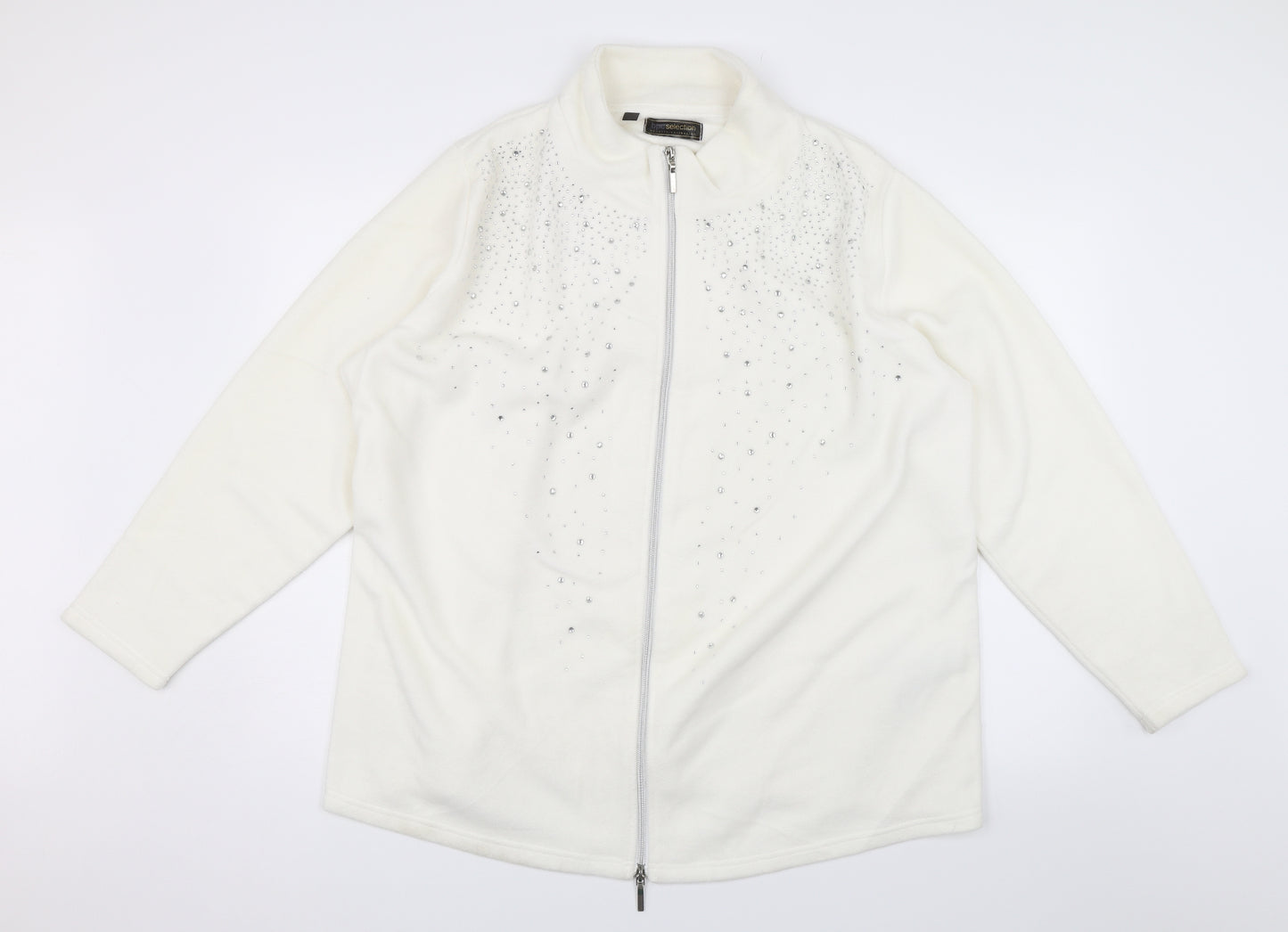 BPC Selection Womens White   Full Zip Jumper Size 2XL