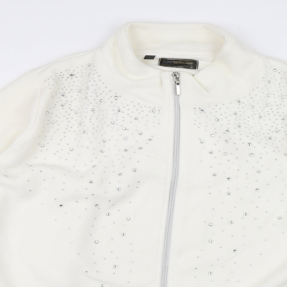 BPC Selection Womens White   Full Zip Jumper Size 2XL