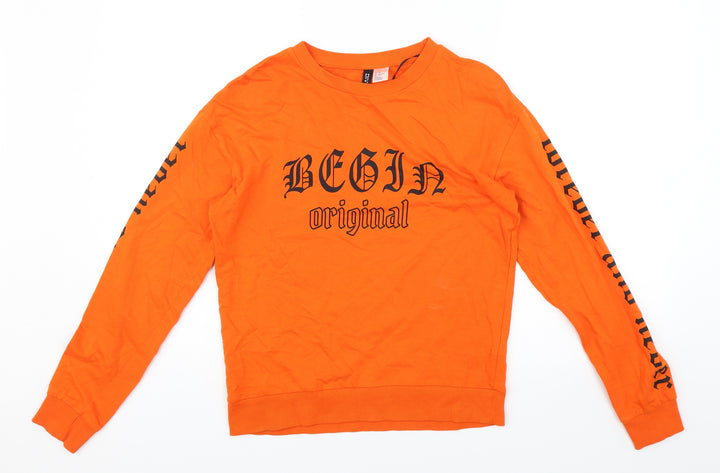 Divided Womens Orange   Pullover Jumper Size XS