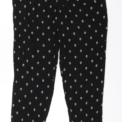 Dorothy Perkins Womens Black Geometric  Trousers  Size 8 L31 in