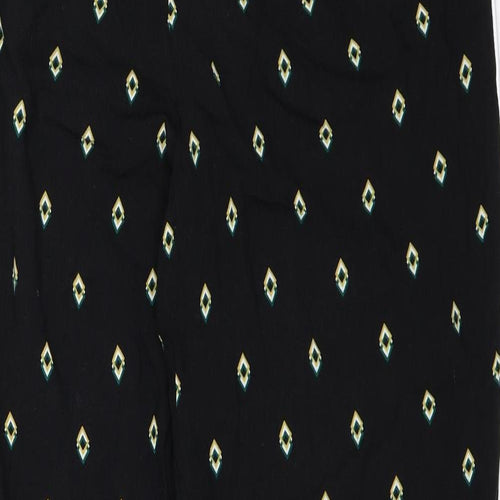 Dorothy Perkins Womens Black Geometric  Trousers  Size 8 L31 in