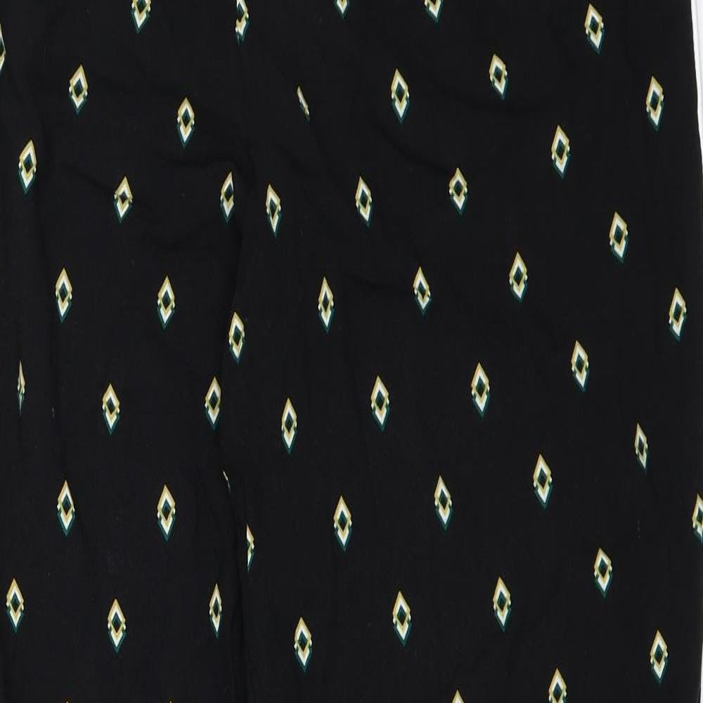Dorothy Perkins Womens Black Geometric  Trousers  Size 8 L31 in