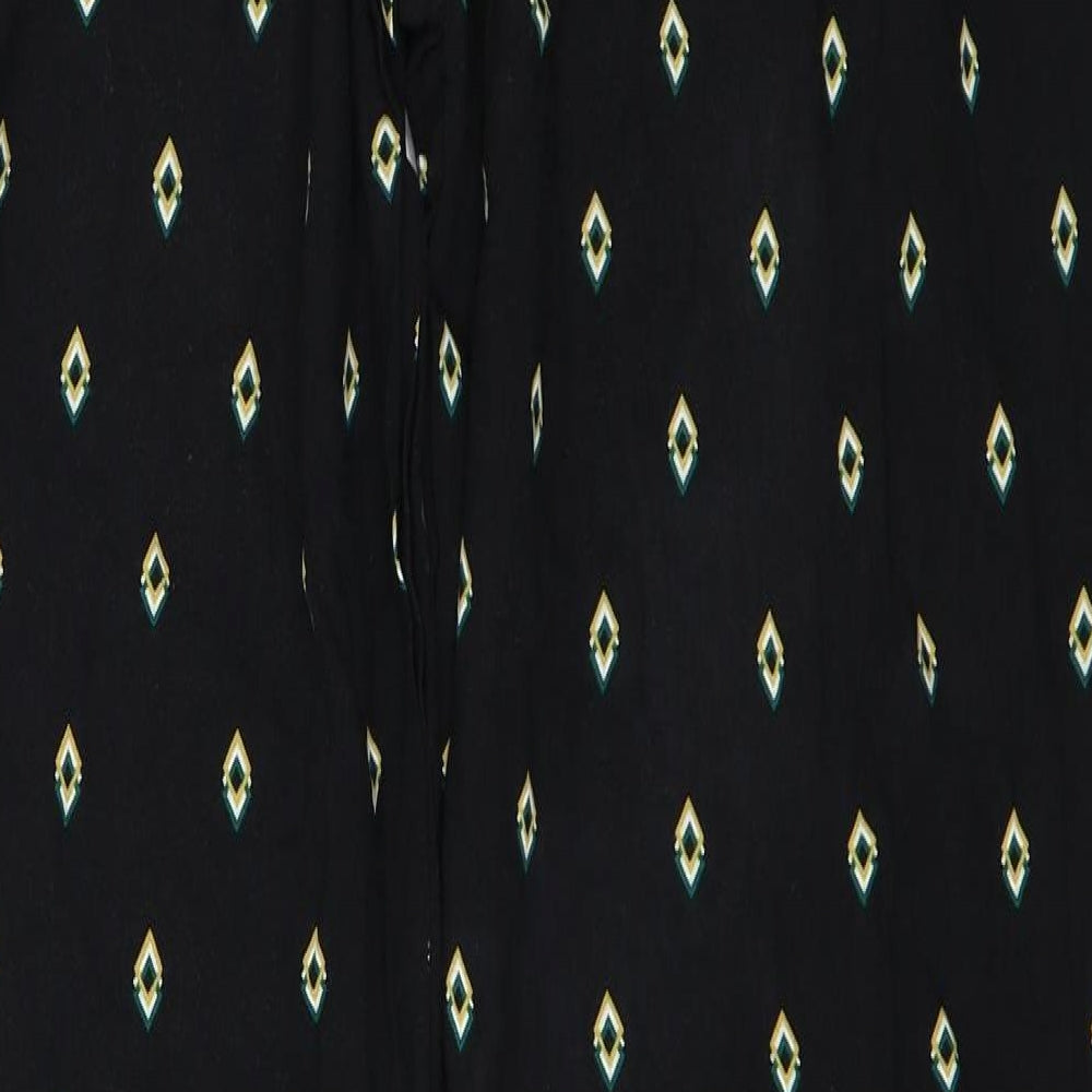 Dorothy Perkins Womens Black Geometric  Trousers  Size 8 L31 in