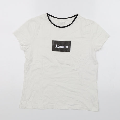 F&F Boys White   Basic T-Shirt Size 11-12 Years  - Romeo