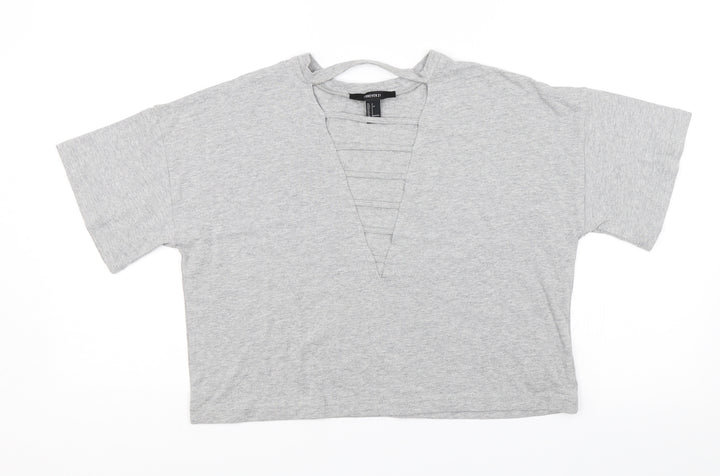 FOREVER 21 Womens Grey Basic T-Shirt Size S