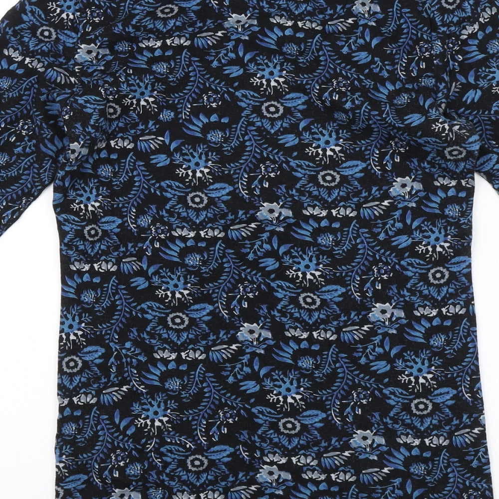 Dorothy Perkins Womens Blue Floral  Jersey T-Shirt Size 12