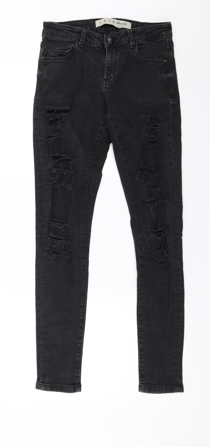 Denim & Co. Womens Black Denim Skinny Jeans Size 6 L29 in