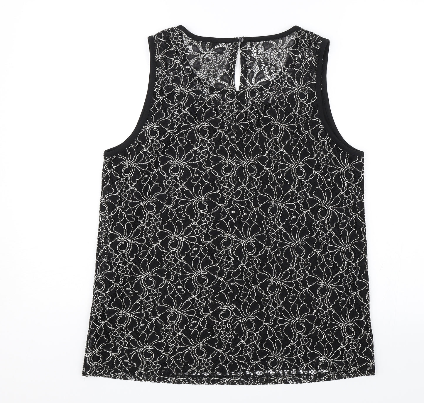 Papaya Womens Black Floral  Basic Blouse Size 12