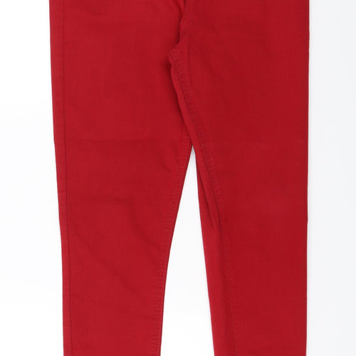 M&S Womens Red   Jegging Jeans Size 14 L27 in