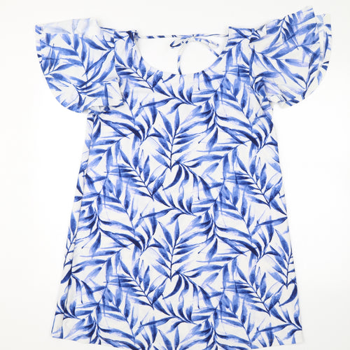 Mango Womens Blue Floral  Shift  Size S