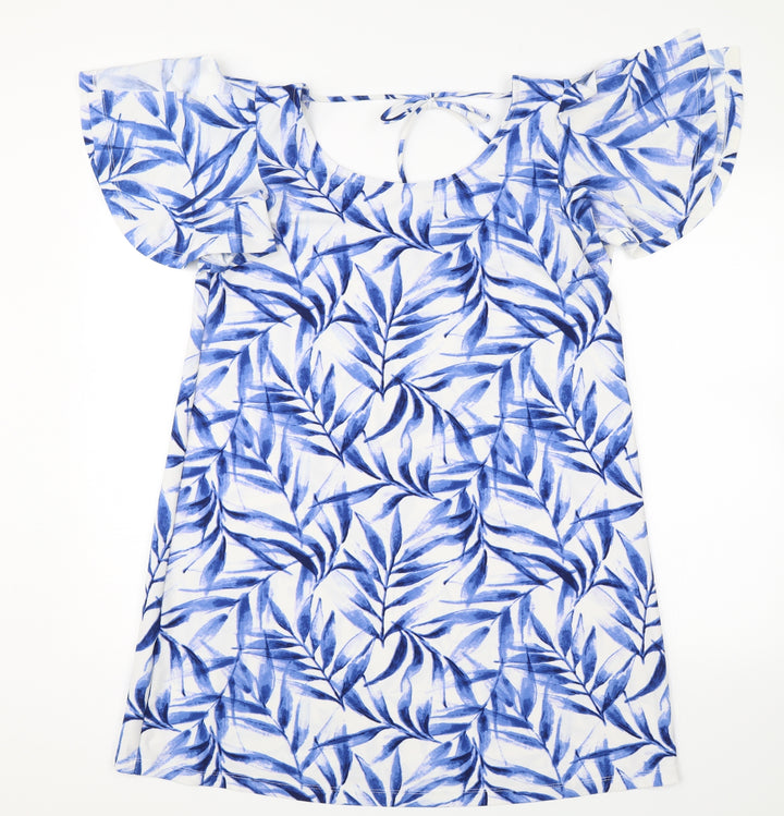 Mango Womens Blue Floral Shift Size S