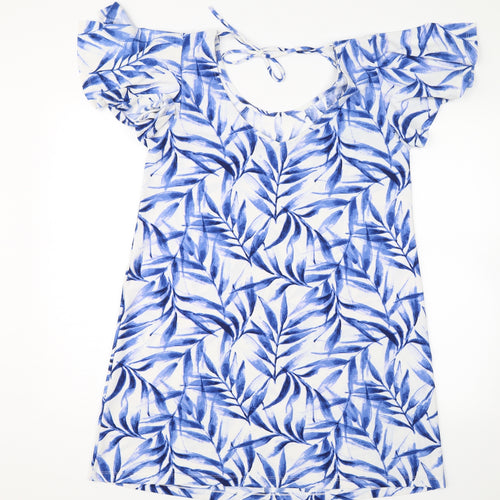 Mango Womens Blue Floral  Shift  Size S