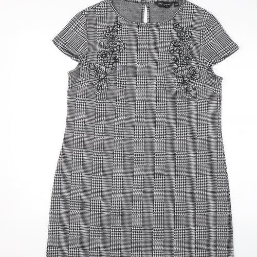 Dorothy Perkins Womens Grey Check  A-Line  Size 12