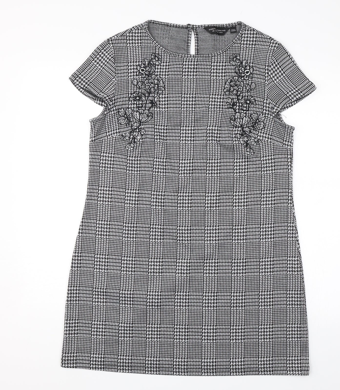 Dorothy Perkins Womens Grey Check  A-Line  Size 12