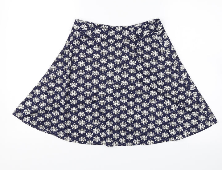 H&M Womens Blue Floral Swing Skirt Size S