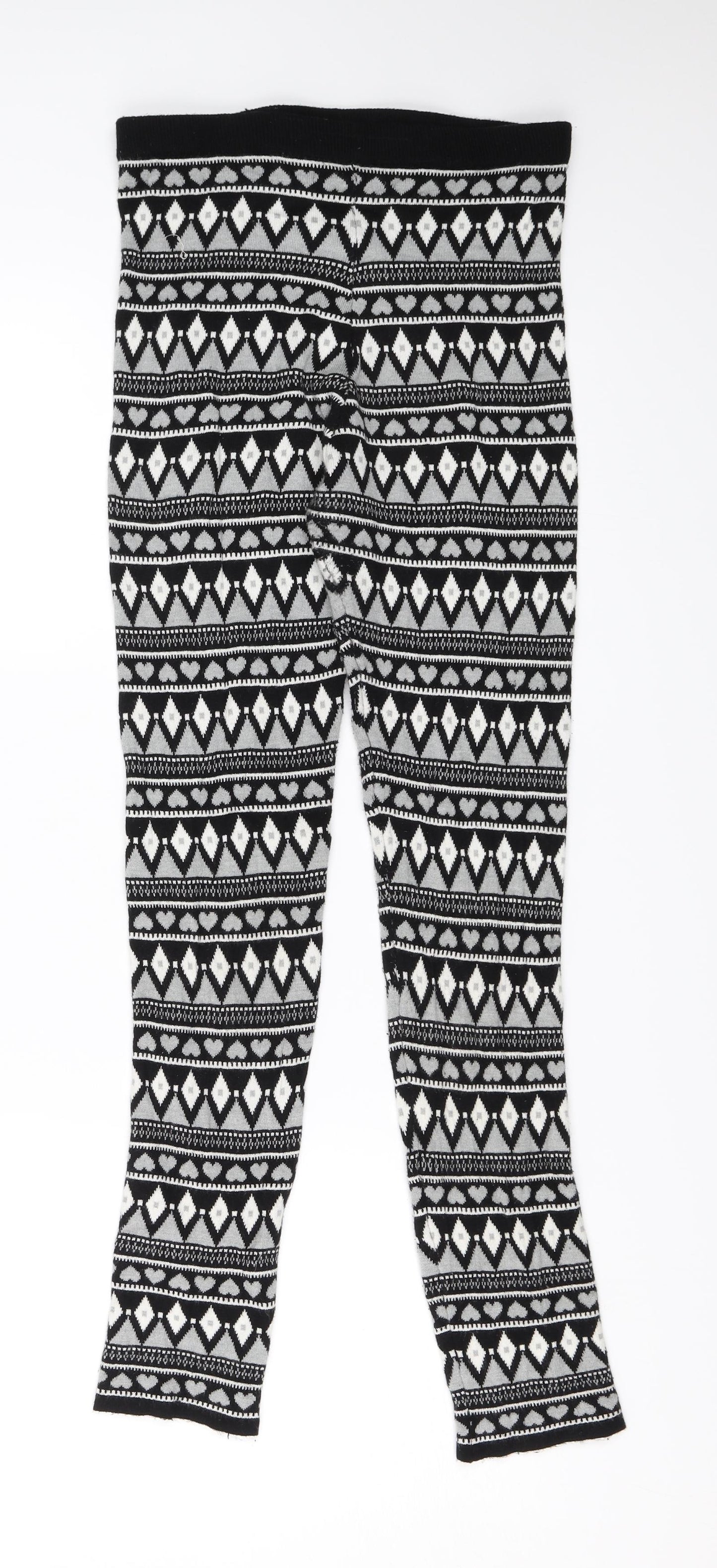 Primark Girls Black Geometric  Sweatpants Trousers Size 13-14 Years