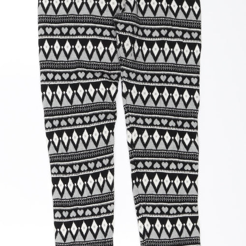 Primark Girls Black Geometric  Sweatpants Trousers Size 13-14 Years